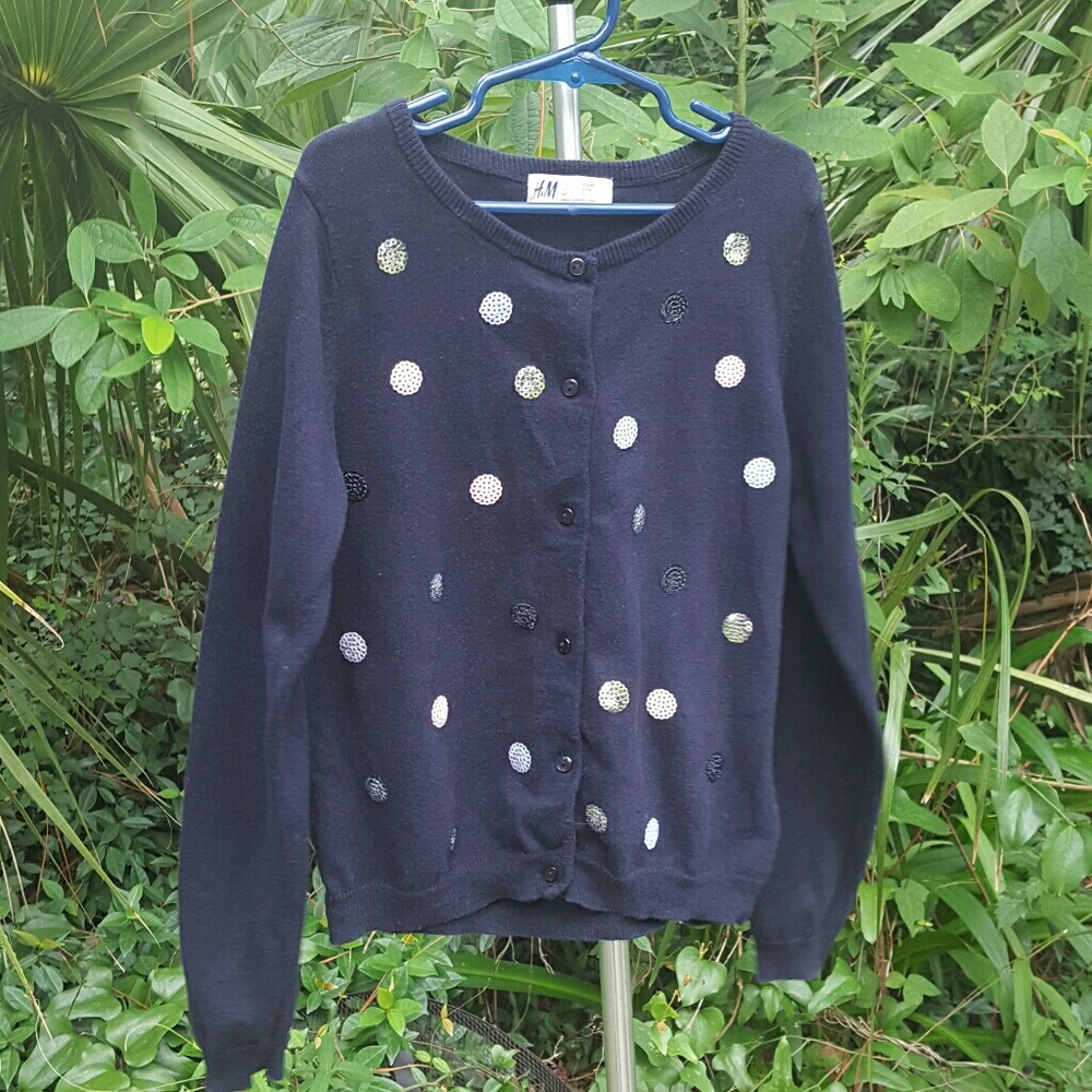 H&M size 6-8 100% cotton Navy Cardigan sweater